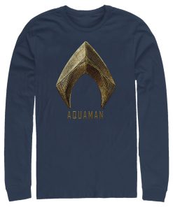 Men’s Zack Snyder Justice League Aquaman Logo Long Sleeve Shirt