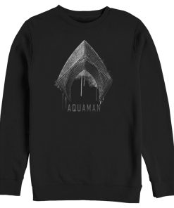 Men’s Zack Snyder Justice League Aquaman Silver Logo Sweatshirt