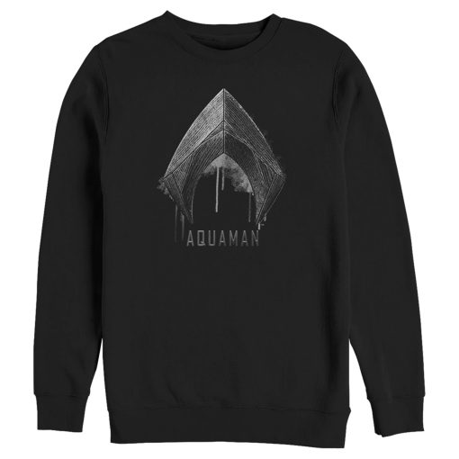 Men’s Zack Snyder Justice League Aquaman Silver Logo Sweatshirt