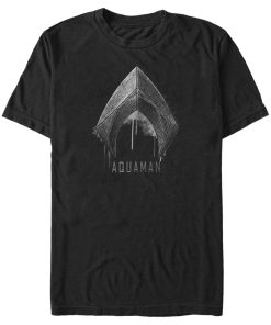 Men’s Zack Snyder Justice League Aquaman Silver Logo T-Shirt