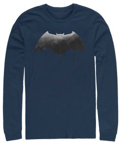Men’s Zack Snyder Justice League Batman Silver Logo Long Sleeve Shirt
