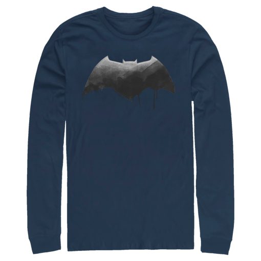 Men’s Zack Snyder Justice League Batman Silver Logo Long Sleeve Shirt