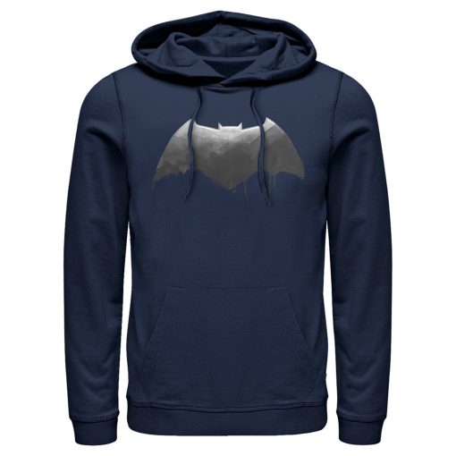 Men’s Zack Snyder Justice League Batman Silver Logo Pull Over Hoodie