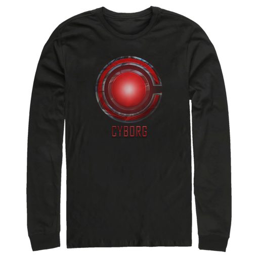 Men’s Zack Snyder Justice League Cyborg Logo Long Sleeve Shirt