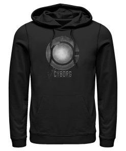 Men’s Zack Snyder Justice League Cyborg Silver Logo Pull Over Hoodie