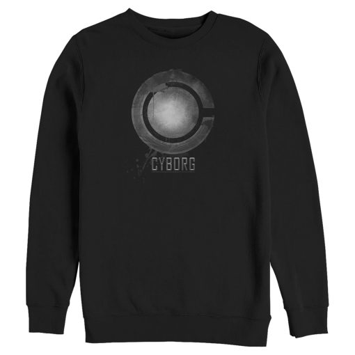 Men’s Zack Snyder Justice League Cyborg Silver Logo Sweatshirt