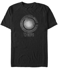 Men’s Zack Snyder Justice League Cyborg Silver Logo T-Shirt