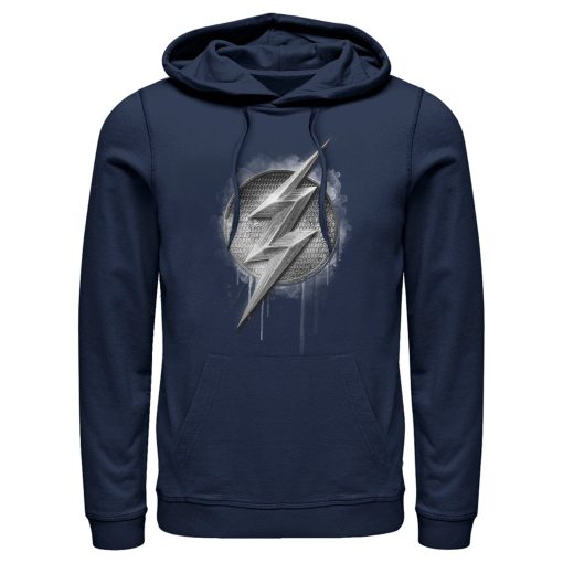 Men’s Zack Snyder Justice League The Flash Silver Logo Pull Over Hoodie