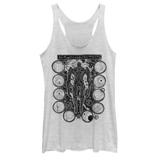 Women’s Marvel Eternals Kro Wood Stamp Circles Racerback Tank Top