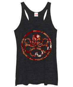 Women’s Marvel Hail Hydra Floral Print Logo Racerback Tank Top