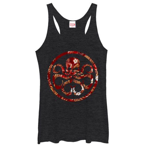 Women’s Marvel Hail Hydra Floral Print Logo Racerback Tank Top