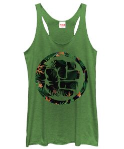 Women’s Marvel Hulk Floral Print Racerback Tank Top