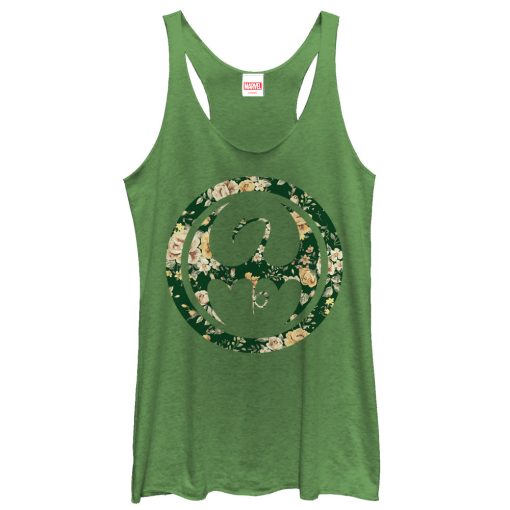 Women’s Marvel Iron Fist Floral Print Racerback Tank Top