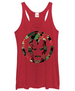 Women’s Marvel Iron Man Floral Print Racerback Tank Top