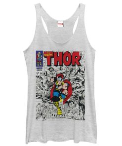 Women’s Marvel Mighty Thor Comic Book Cover Print Racerback Tank Top