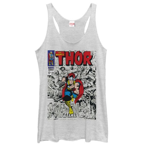 Women’s Marvel Mighty Thor Comic Book Cover Print Racerback Tank Top