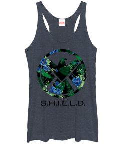 Women’s Marvel S.H.I.E.L.D Tropical Print Logo Racerback Tank Top