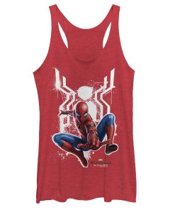 Women’s Marvel Spider-Man Far From Home Logo Splatter Racerback Tank Top
