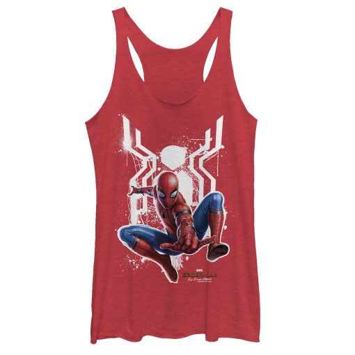 Women’s Marvel Spider-Man Far From Home Logo Splatter Racerback Tank Top