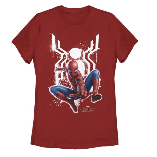 Women’s Marvel Spider-Man Far From Home Logo Splatter T-Shirt