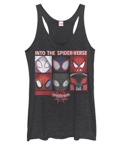 Women’s Marvel Spider-Man Into the Spider-Verse Mask Collage Racerback Tank Top