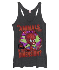 Women’s Marvel Spider-Man Into the Spider-Verse Spider-Ham Animals Talk Racerback Tank Top