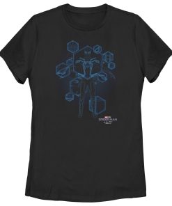Women’s Marvel Spider-Man No Way Home Black Suit Blueprint T-Shirt