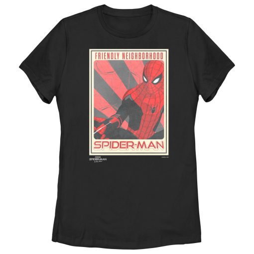 Women’s Marvel Spider-Man No Way Home Friendly Neighborhood Poster T-Shirt