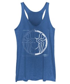 Women’s Marvel Spider-Man No Way Home Spider Icon Blueprint Racerback Tank Top