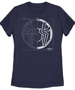 Women’s Marvel Spider-Man No Way Home Spider Icon Blueprint T-Shirt