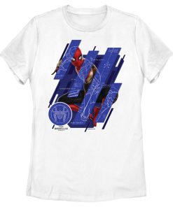Women’s Marvel Spider-Man No Way Home Suit Blueprint Panels T-Shirt
