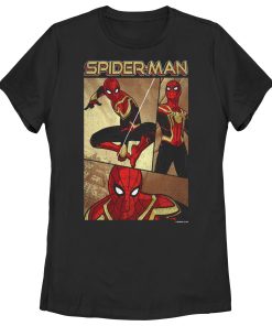 Women’s Marvel Spider-Man No Way Home Three Panel Poster T-Shirt