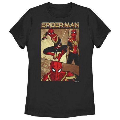 Women’s Marvel Spider-Man No Way Home Three Panel Poster T-Shirt