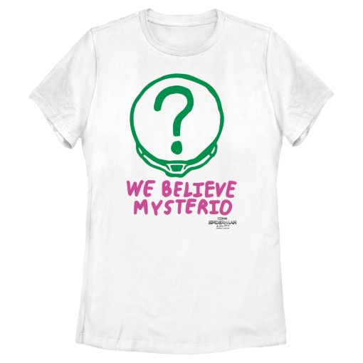 Women’s Marvel Spider-Man No Way Home We Believe Mysterio Pink and Green T-Shirt