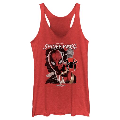 Women’s Marvel Spider-Man No Way Home Who is the Spider-Man Racerback Tank Top