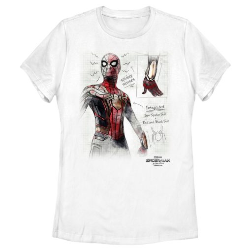 Women’s Marvel Spider-Man Now Way Home Integrated Suit Sketch T-Shirt