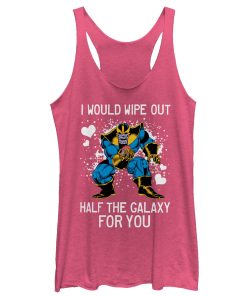 Women’s Marvel Valentine Thanos Wipe Out Galaxy for You Racerback Tank Top