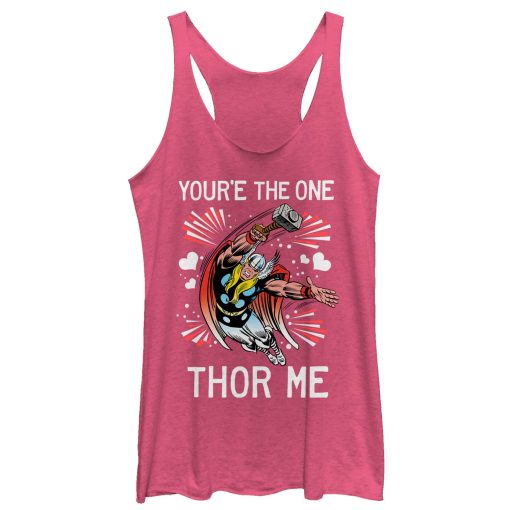 Women’s Marvel Valentine You’re the One Thor Me Racerback Tank Top