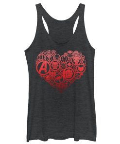 Women’s Marvel Valentine’s Day Hero Icon Heart Racerback Tank Top