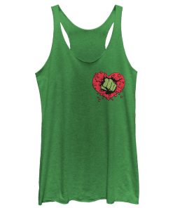 Women’s Marvel Valentine’s Day Hulk Heart Smash Racerback Tank Top