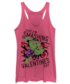 Women’s Marvel Valentine’s Day Hulk Smashing Racerback Tank Top