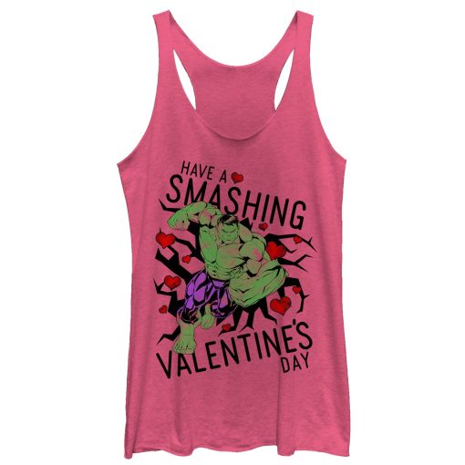 Women’s Marvel Valentine’s Day Hulk Smashing Racerback Tank Top