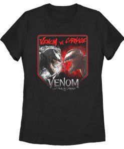 Women’s Marvel Venom Let There be Carnage Battle Time Venom Vs Carnage T-Shirt
