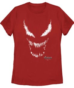 Women’s Marvel Venom Let There be Carnage Big White and Red face T-Shirt