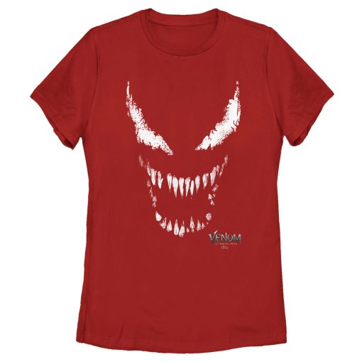 Women’s Marvel Venom Let There be Carnage Big White and Red face T-Shirt