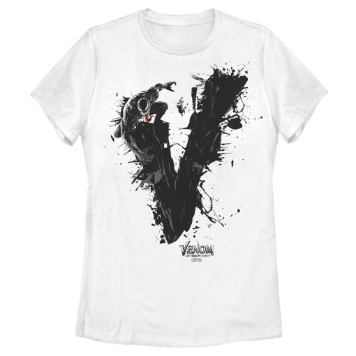 Women’s Marvel Venom Let There be Carnage Black V Splatter T-Shirt