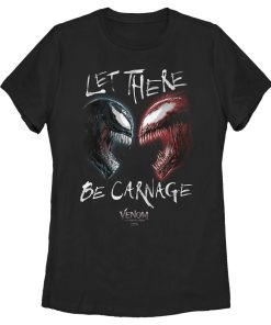 Women’s Marvel Venom Let There be Carnage Black Vs. Red T-Shirt