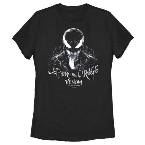 Women’s Marvel Venom Let There be Carnage Black and White T-Shirt