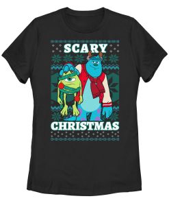 Women’s Monsters Inc Monsters Inc. Mike and Sully Scary Christmas T-Shirt