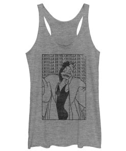 Women’s One Hundred and One Dalmatians Cruella Text Racerback Tank Top